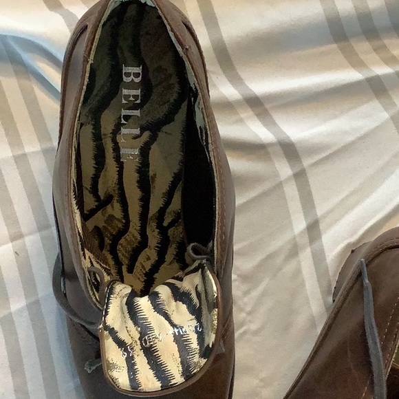 Brown Belle lace up Leather shoes with leather covered heels - Picture 6 of 7